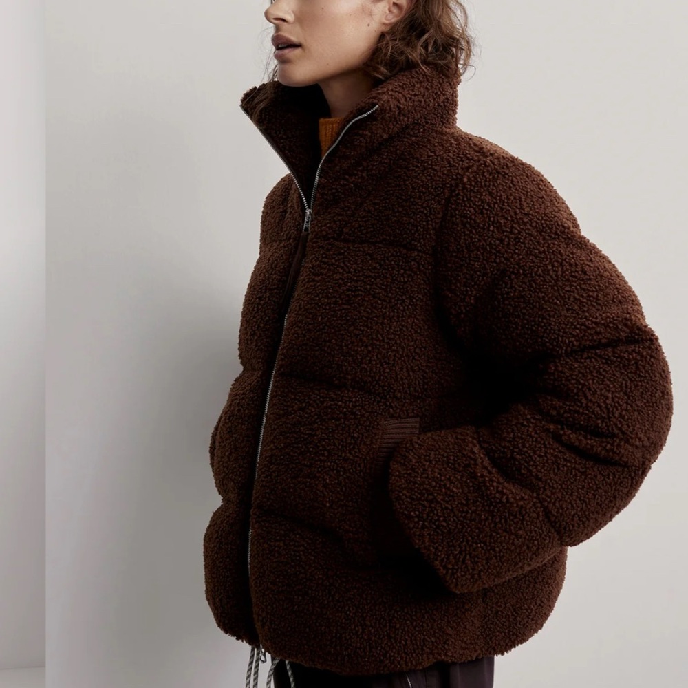 Varley Wilkins Brown Sherpa Jacket - Picture 2 of 5